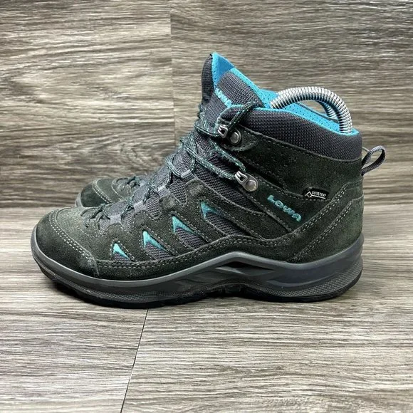 Lowa Levante GTX Qc Mid Black & Blue Hiking Boots Women's Shoes Size 7 - Picture 3 of 8